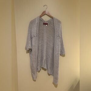 Left on Houston Women's Open Knit Cardigan Sweater Color Tan Size Medium